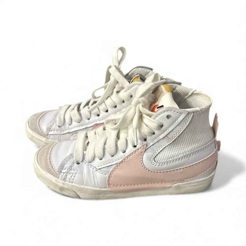 Nike Mid Blazer 77 Jumbo White and Pink High-Top Sneakers